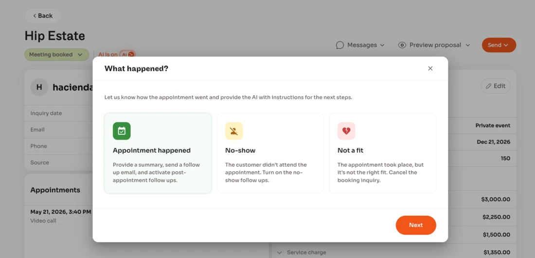 Post-appointment follow-ups